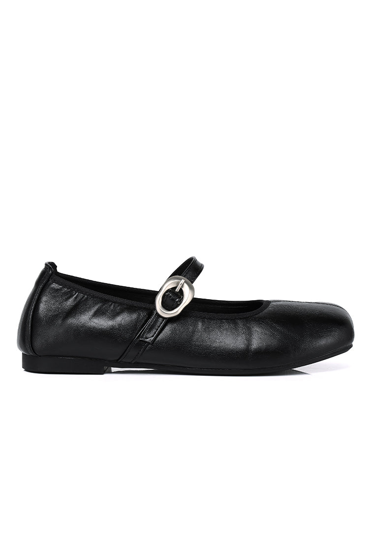 Maura Mary Jane Ballerina Flats (Black)