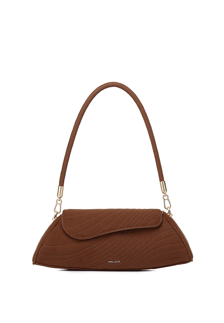 Hattie Flap Shoulder Bag (Brown)