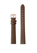 Genuine Leather Watch Strap 14mm - Rose Gold (Espresso)