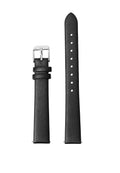 Genuine Leather Watch Strap 14mm - Silver (Black)