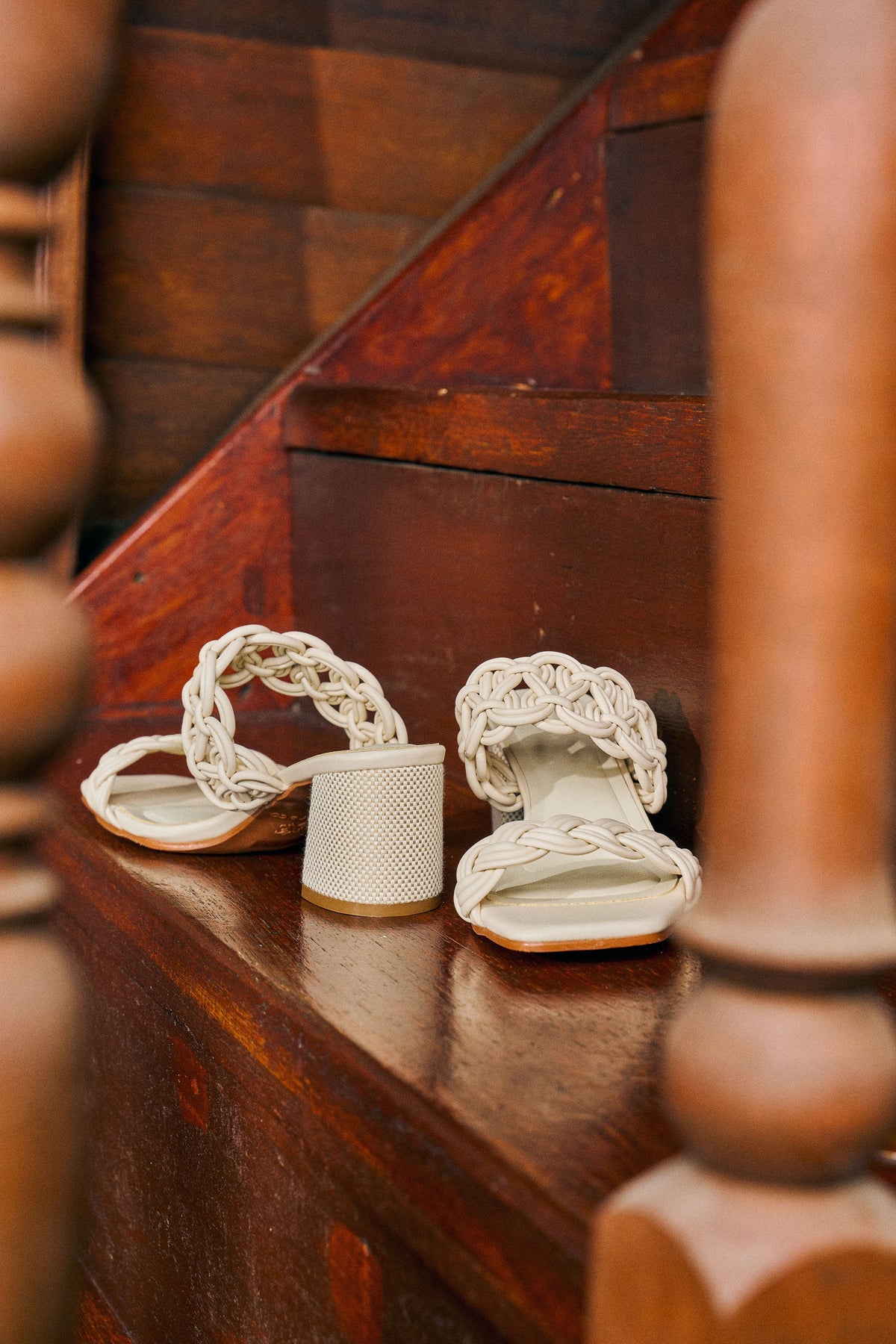Mahia Braided Strap Heels (Almond)