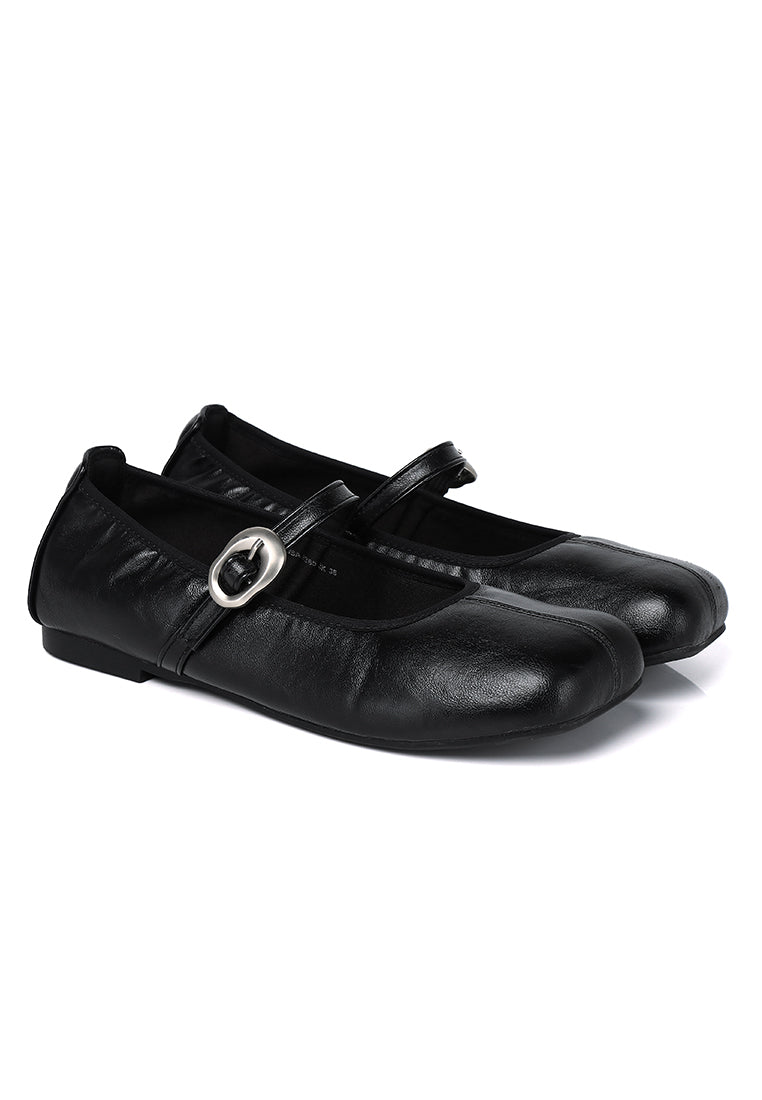 Maura Mary Jane Ballerina Flats (Black)
