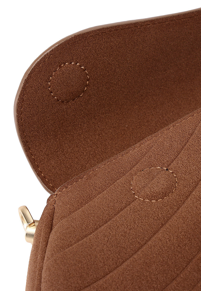 Hattie Flap Shoulder Bag (Brown)