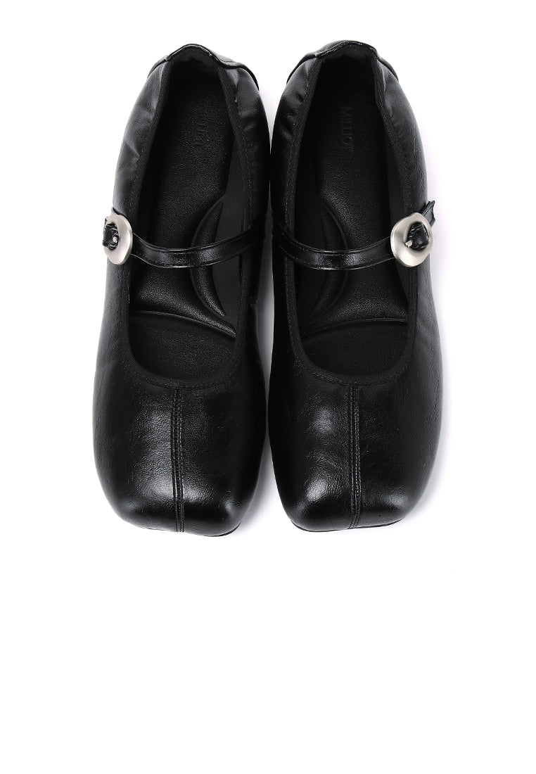 Maura Mary Jane Ballerina Flats (Black)