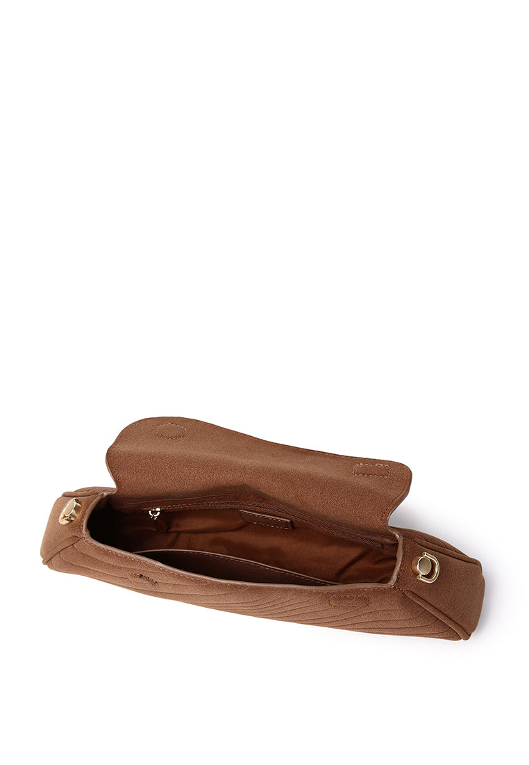 Hattie Flap Shoulder Bag (Brown)