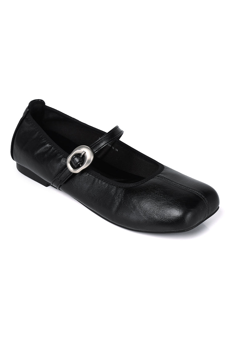 Maura Mary Jane Ballerina Flats (Black)