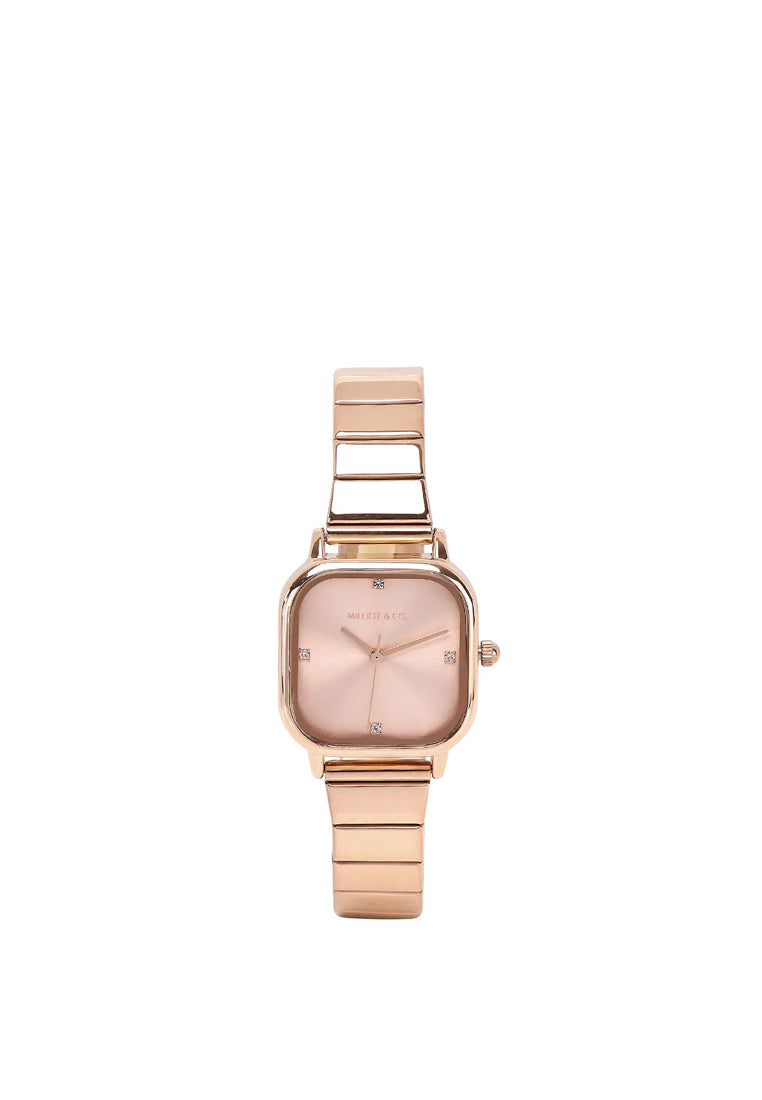 Adelie Rose Gold Stainless steel Analog Watches (Salmon)