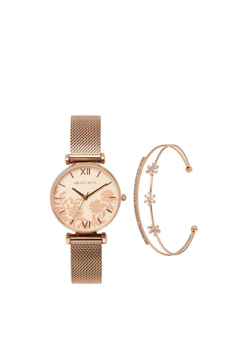 Charlie Watch Set Metal Analog (Salmon)