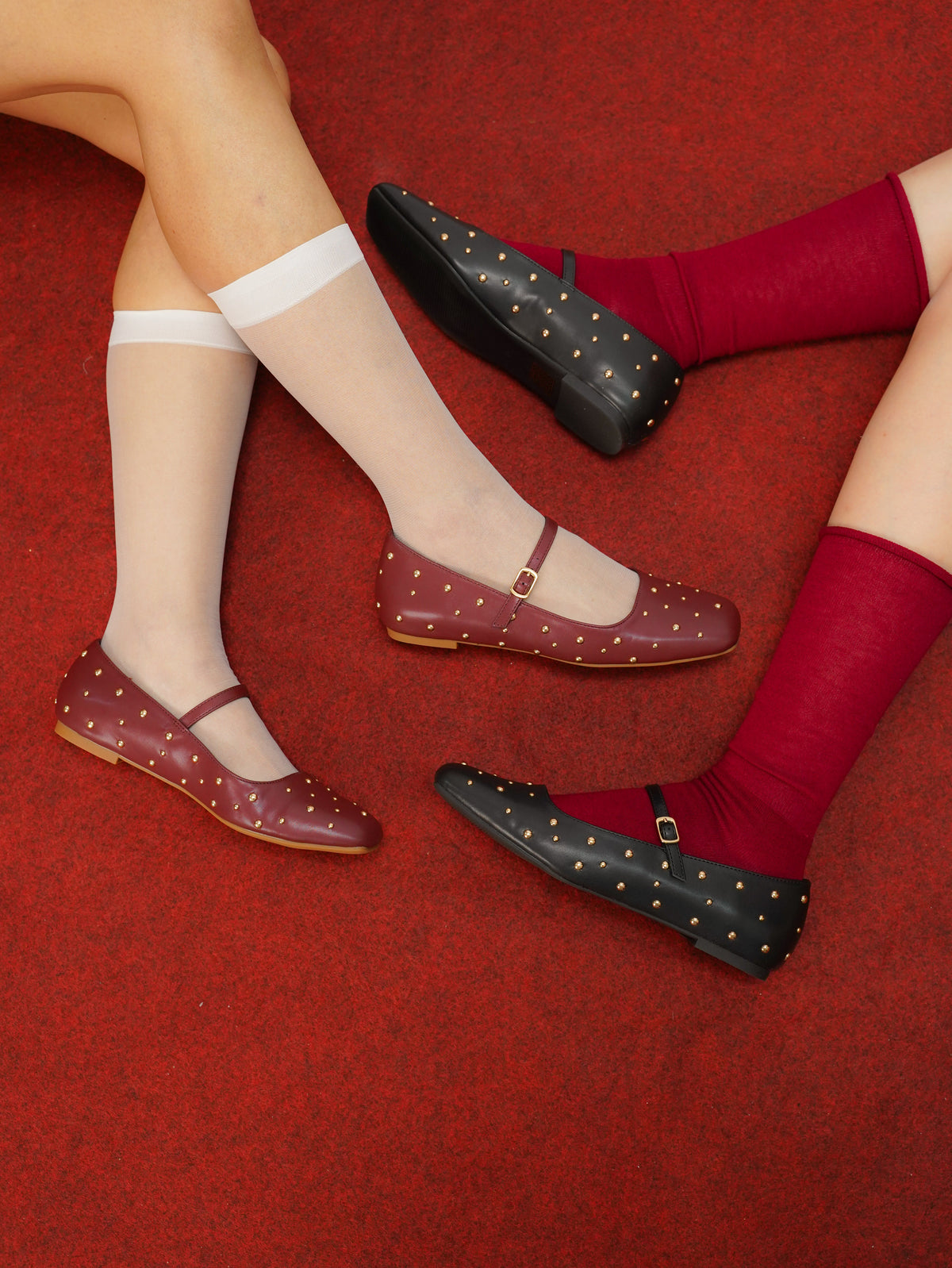 Lyla Ballerina & Flats With Stub (Maroon)