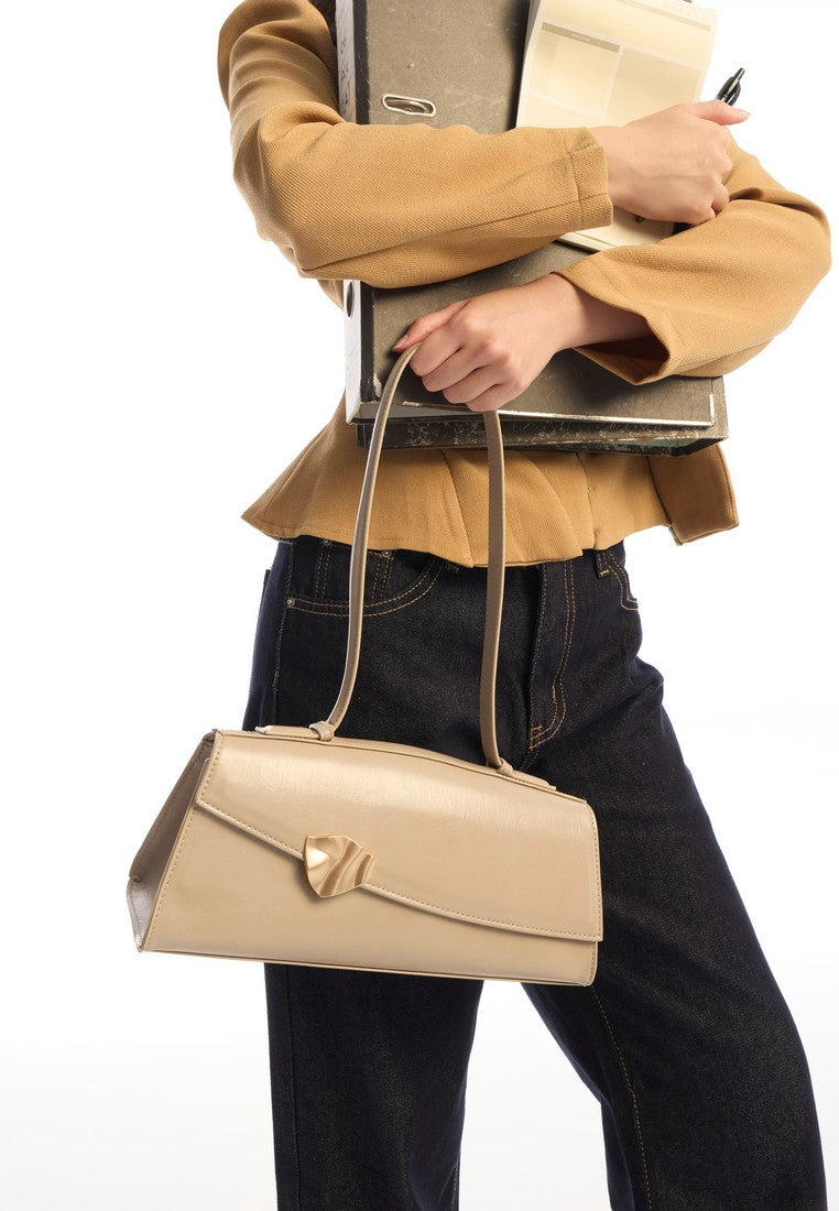 Lorey Flap Shoulder Bag (Taupe)