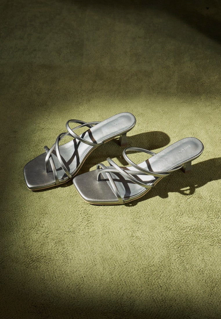 Gianna Strappy Heels (Silver)