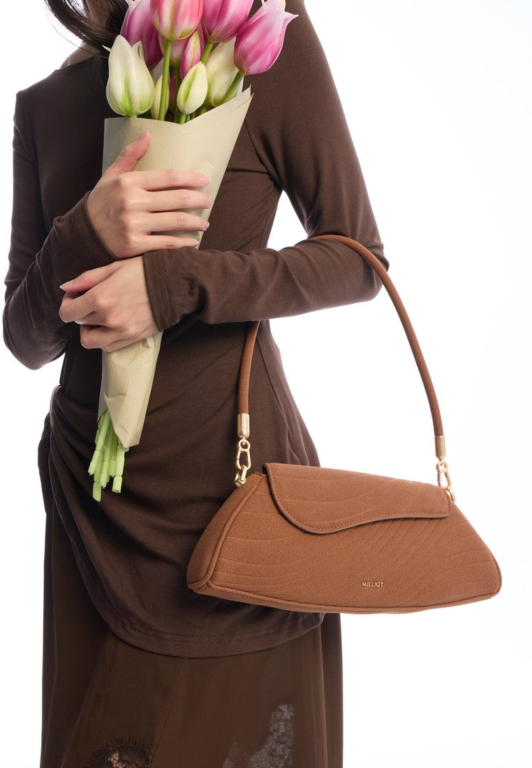 Hattie Flap Shoulder Bag (Brown)