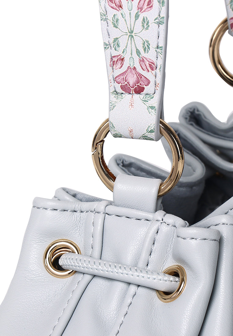 Harriet Petite Drawstring Bucket Bag (Light Blue)