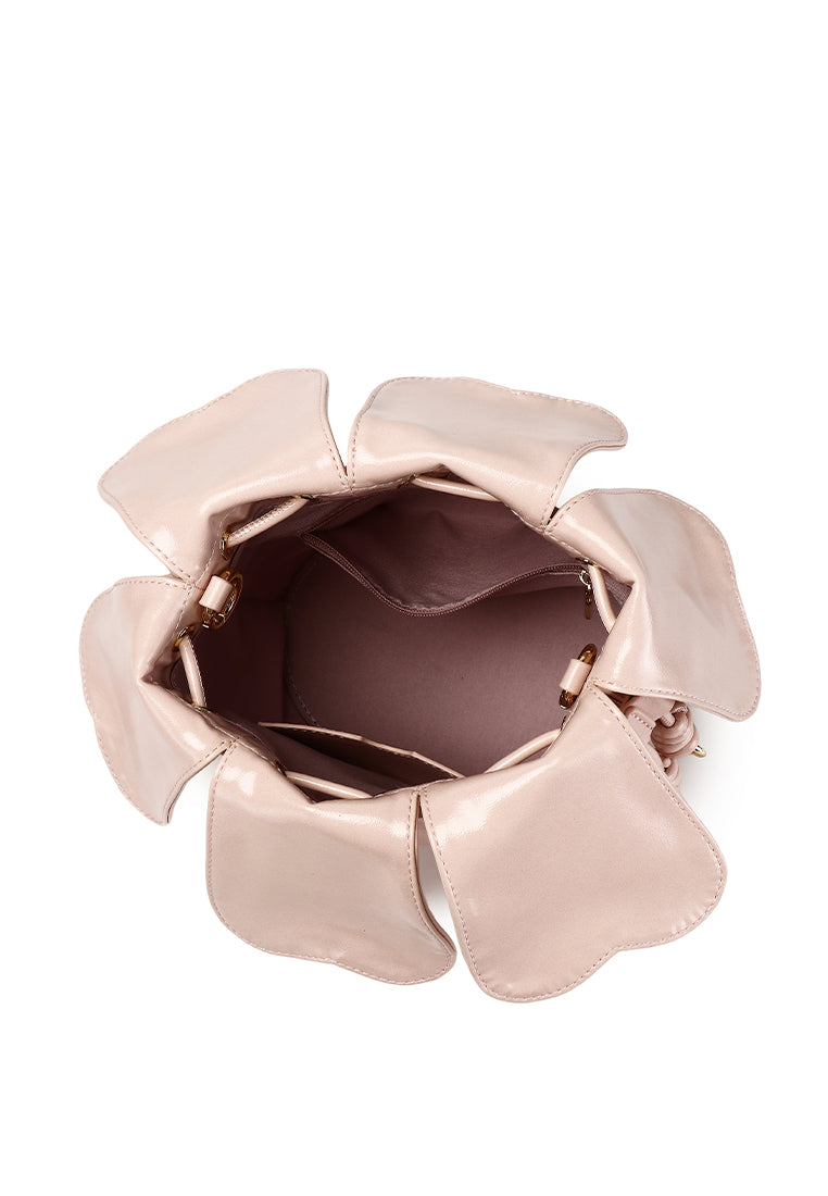 Hana Blossom Bucket Bag (Nude Pink)