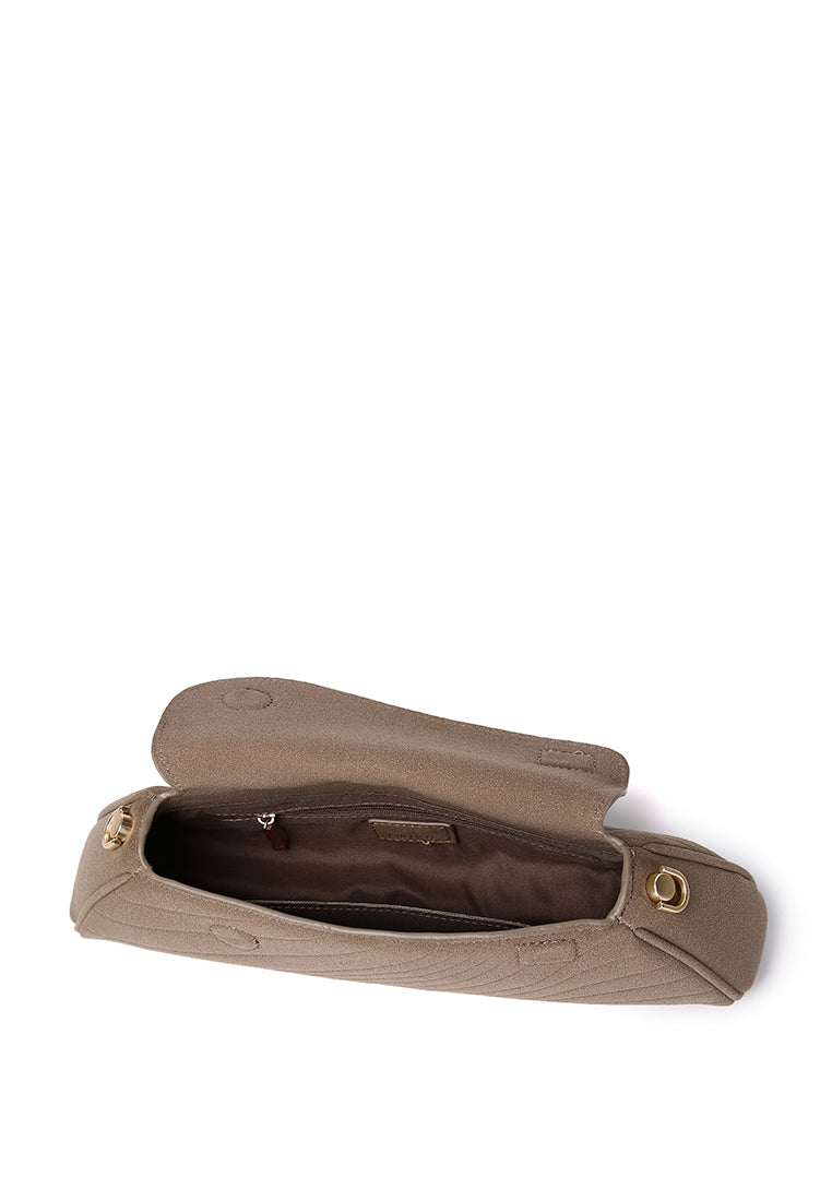 Hattie Flap Shoulder Bag (Taupe)
