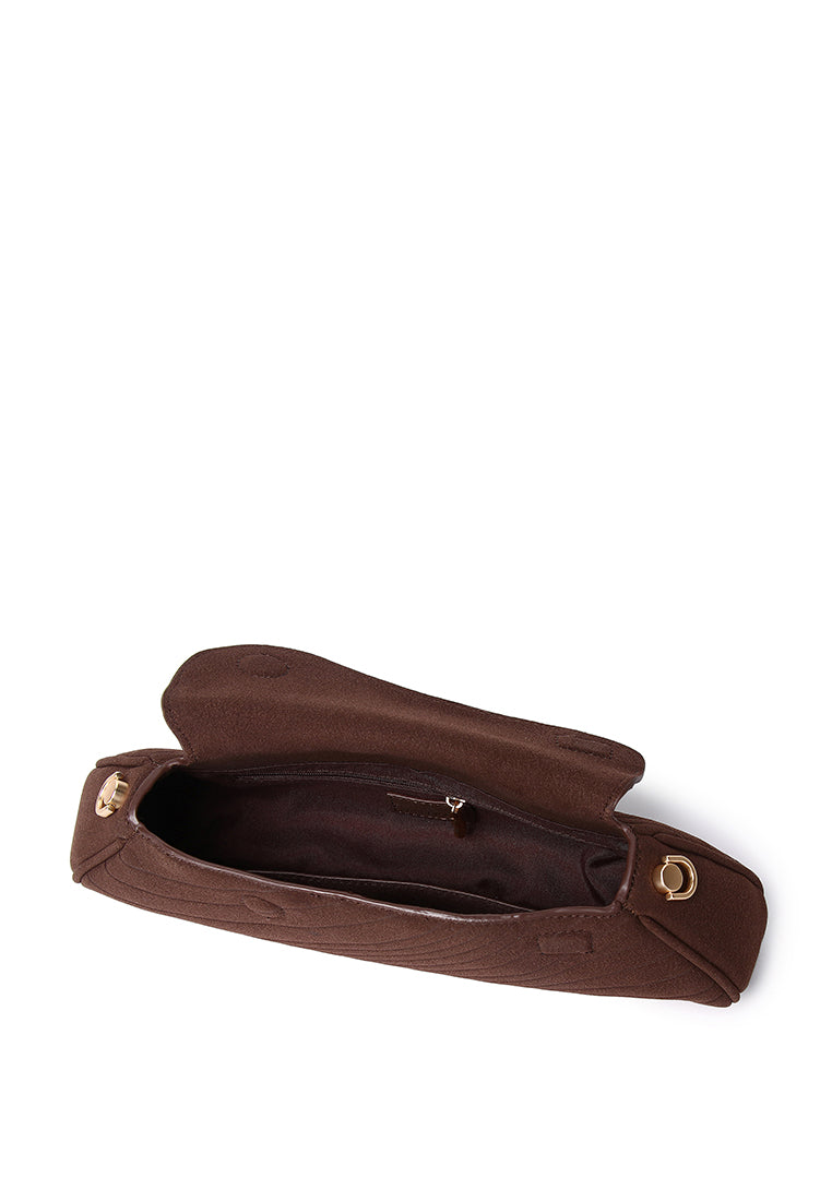 Hattie Flap Shoulder Bag (Espresso)