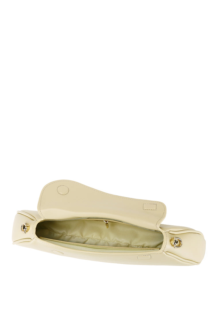 Hattie Flap Shoulder Bag (Light Yellow)