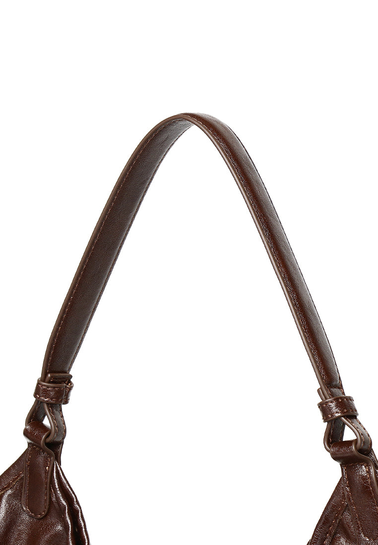 Eden Sculpted Hobo Bag (Espresso)