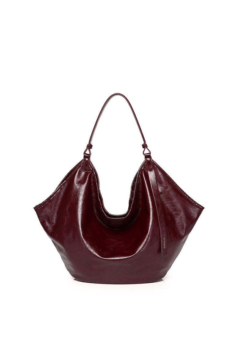 Eden Sculpted Hobo Bag (Maroon)