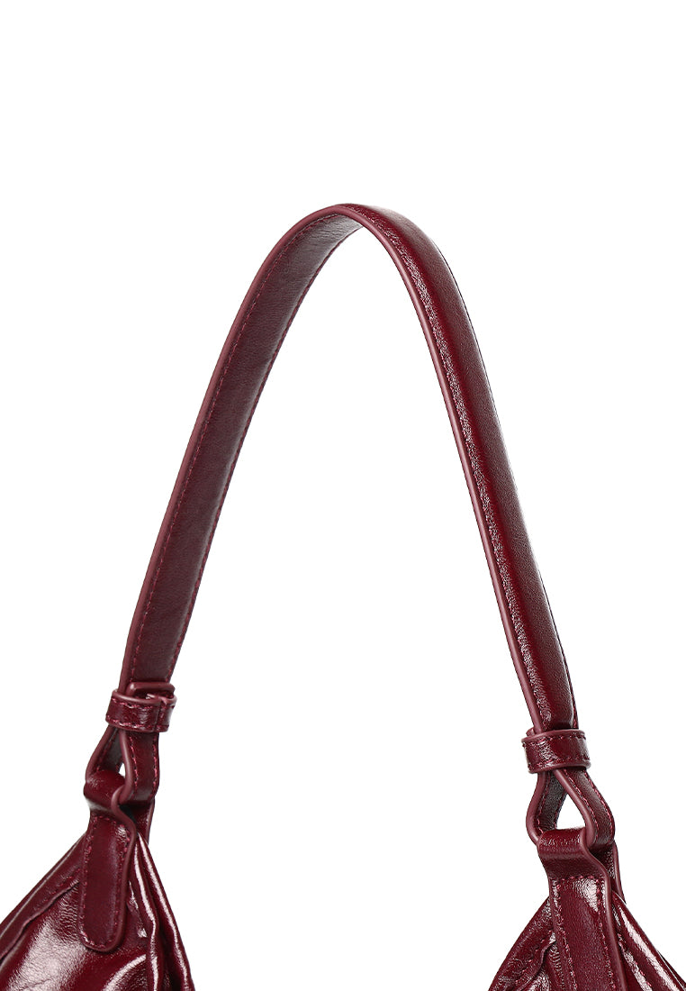 Eden Sculpted Hobo Bag (Maroon)