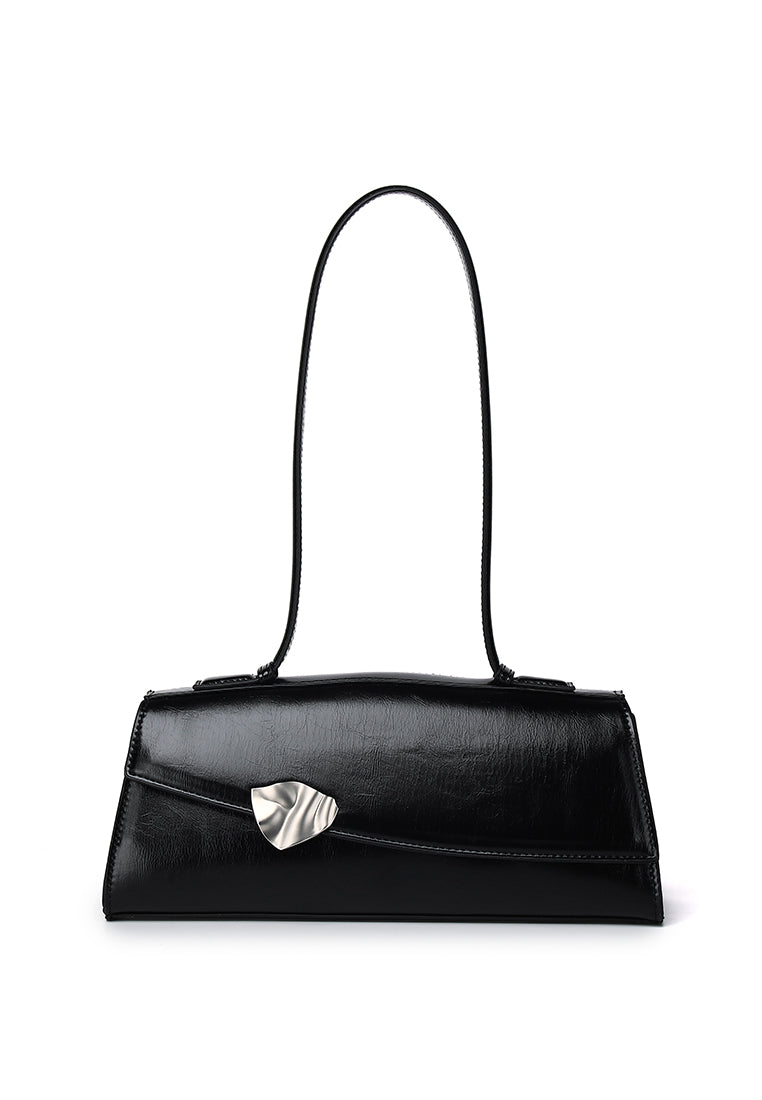 Lorey Flap Shoulder Bag (Black)