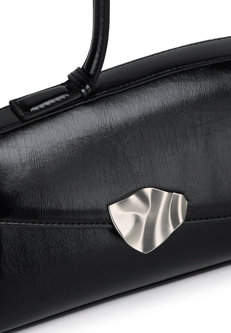 Lorey Flap Shoulder Bag (Black)