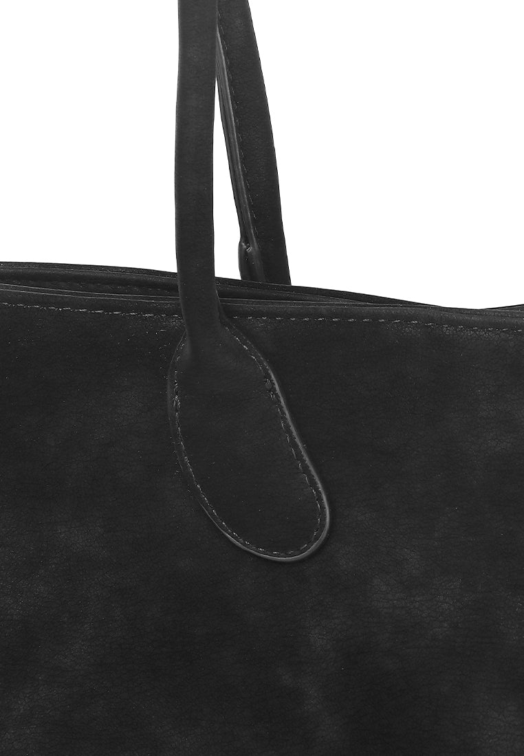 Rhea Linear Tote Bag (Black)