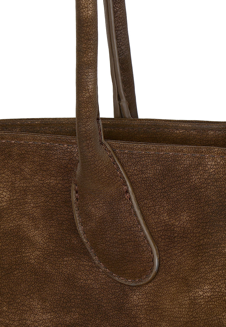 Rhea Linear Tote Bag (Coffee)