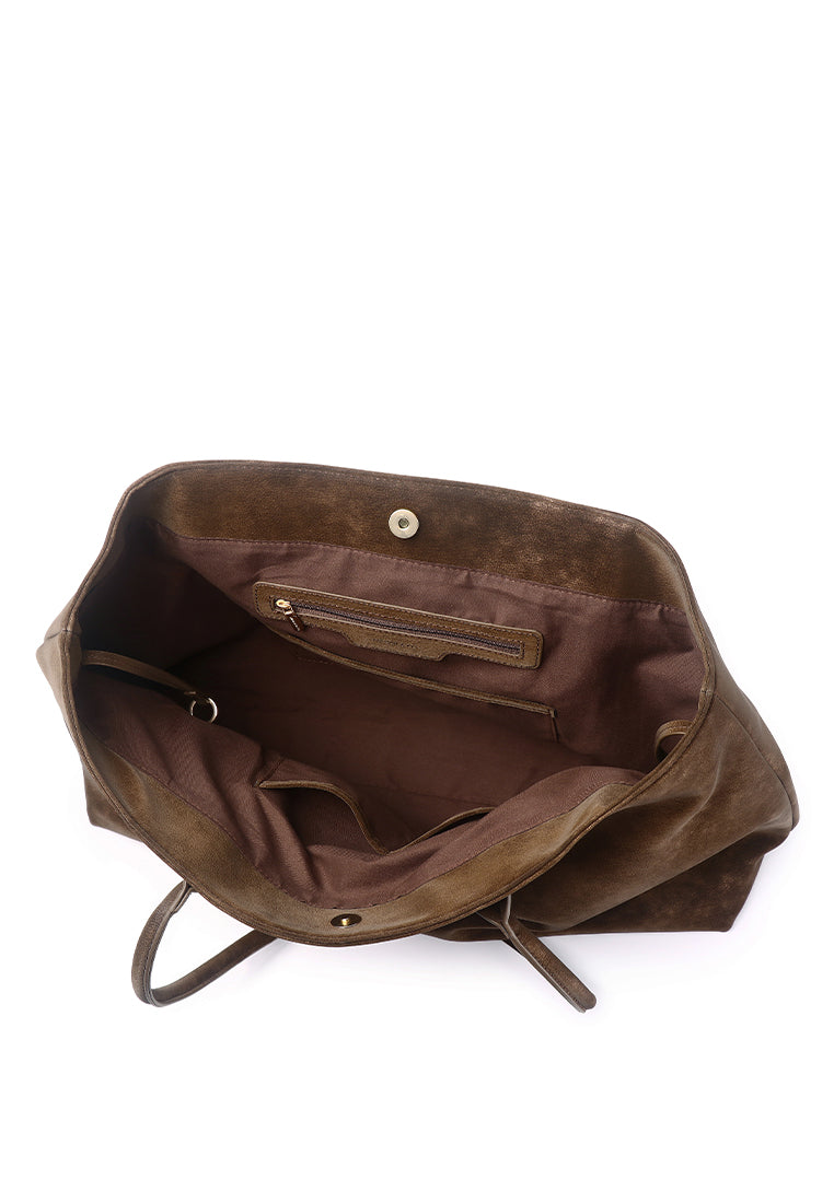 Rhea Linear Tote Bag (Coffee)