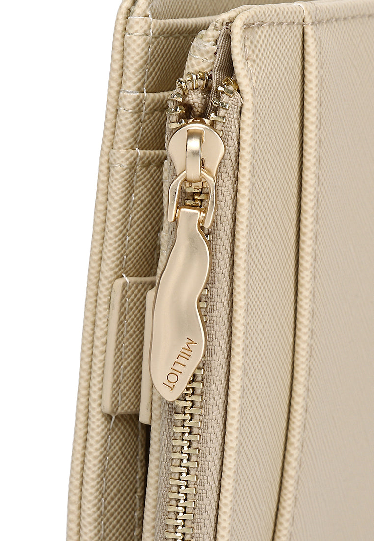 Chic Me Top Zip Mini Wallet (Beige)