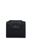 Viean Quilted Top Zip Mini Wallet (Black)