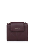 Viean Quilted Top Zip Mini Wallet (Maroon)
