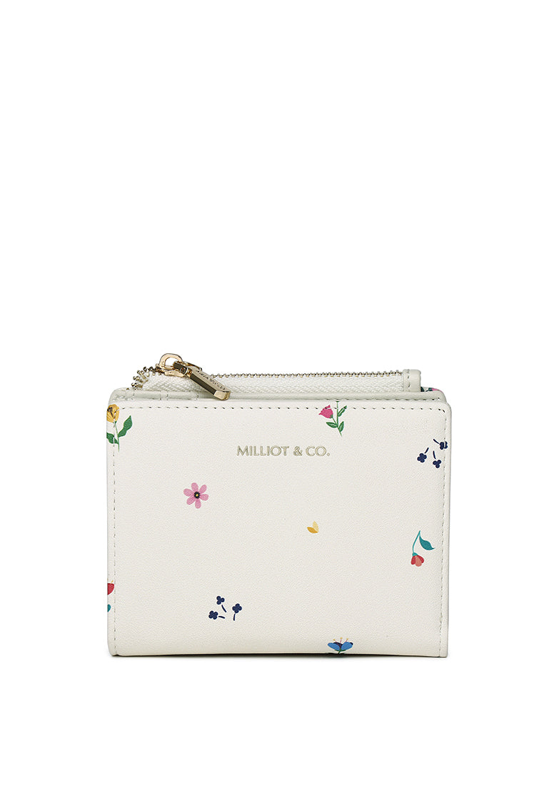 Blooming Garden Top Zip Mini Wallet (Cornsilk)