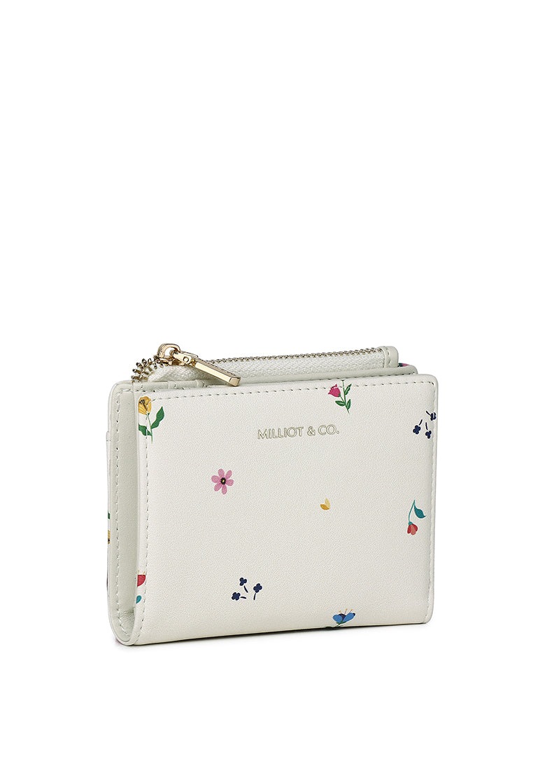 Blooming Garden Top Zip Mini Wallet (Cornsilk)