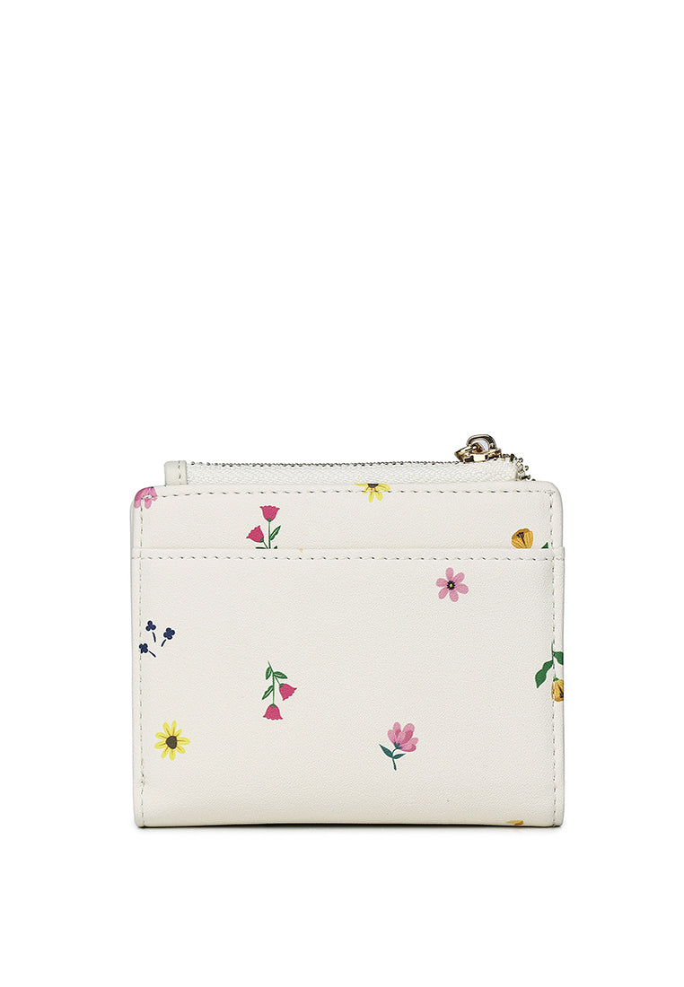 Blooming Garden Top Zip Mini Wallet (Cornsilk)