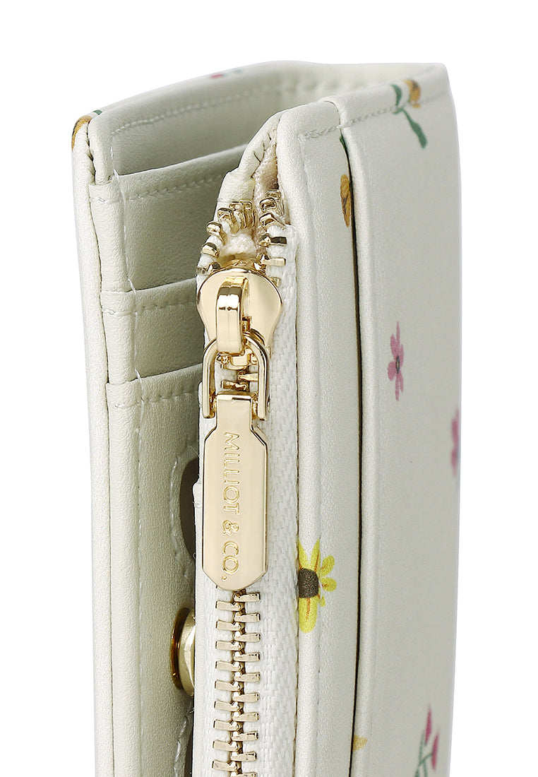 Blooming Garden Top Zip Mini Wallet (Cornsilk)