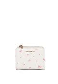 Tie A Ribbon Top Zip Mini Wallet (Beige)