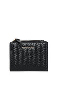 Billie Woven Top Zip Wallet (Black)