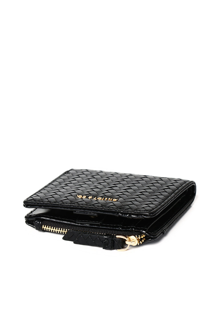 Billie Woven Top Zip Wallet (Black)