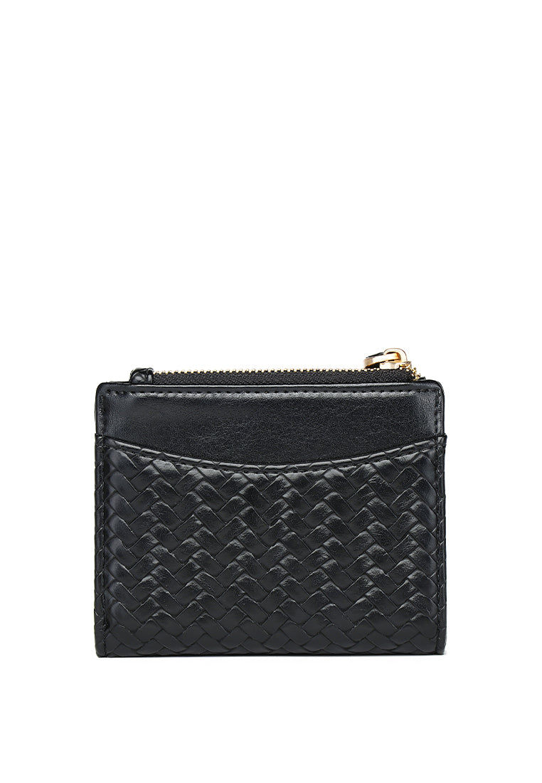 Billie Woven Top Zip Wallet (Black)