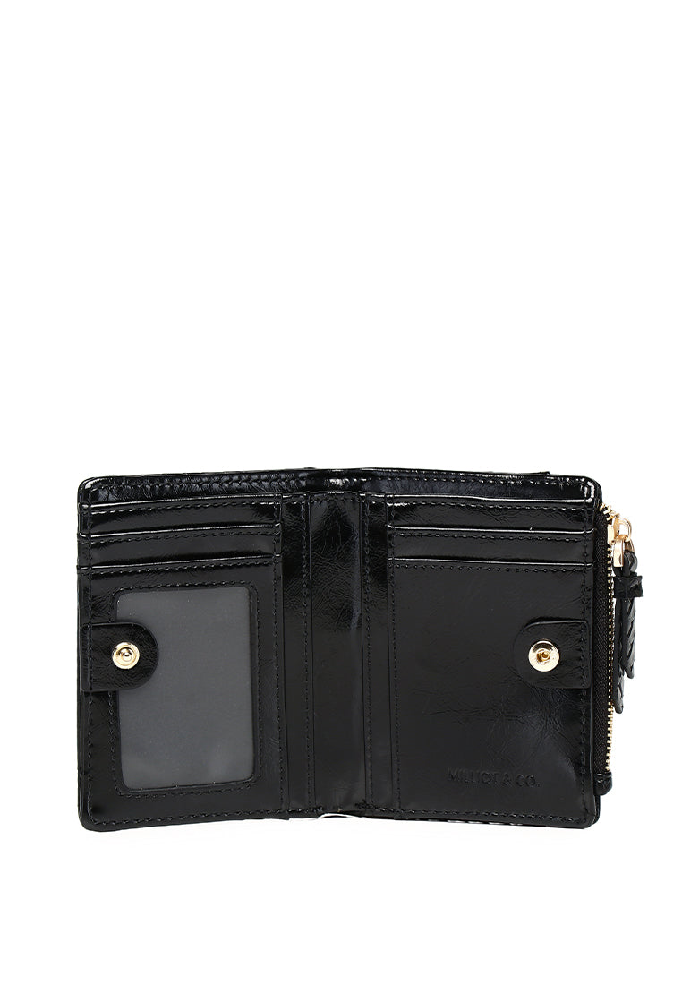 Billie Woven Top Zip Wallet (Black)