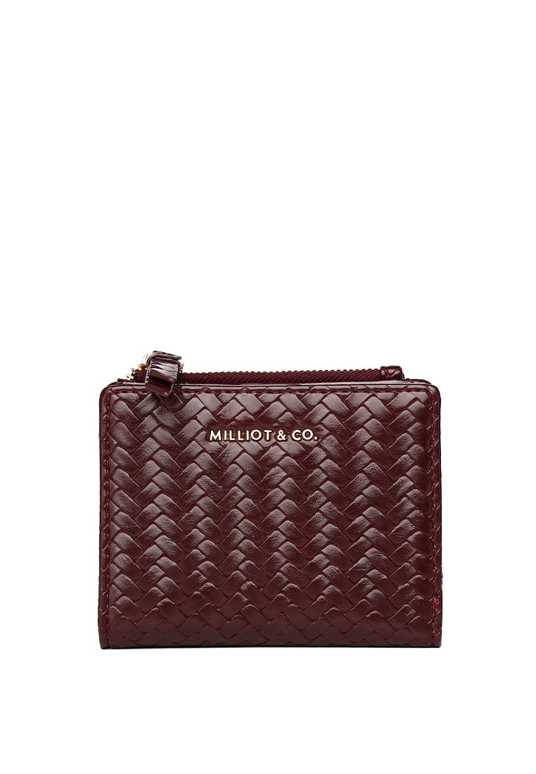 Billie Woven Top Zip Wallet (Burgundy)