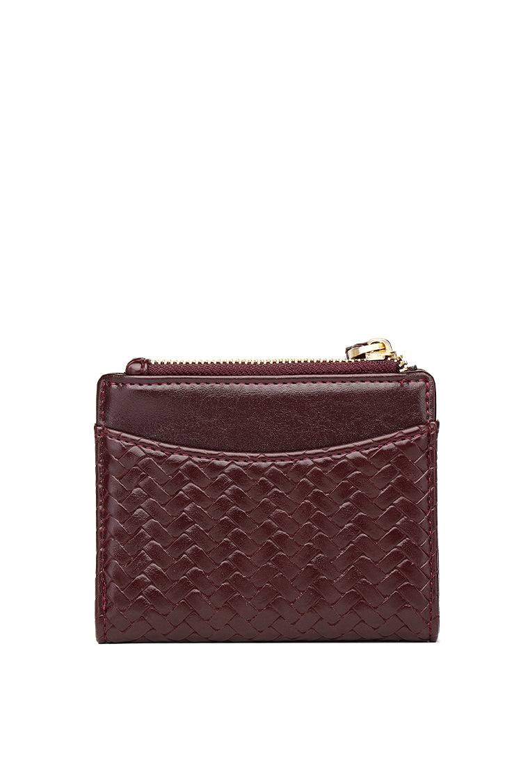 Billie Woven Top Zip Wallet (Burgundy)