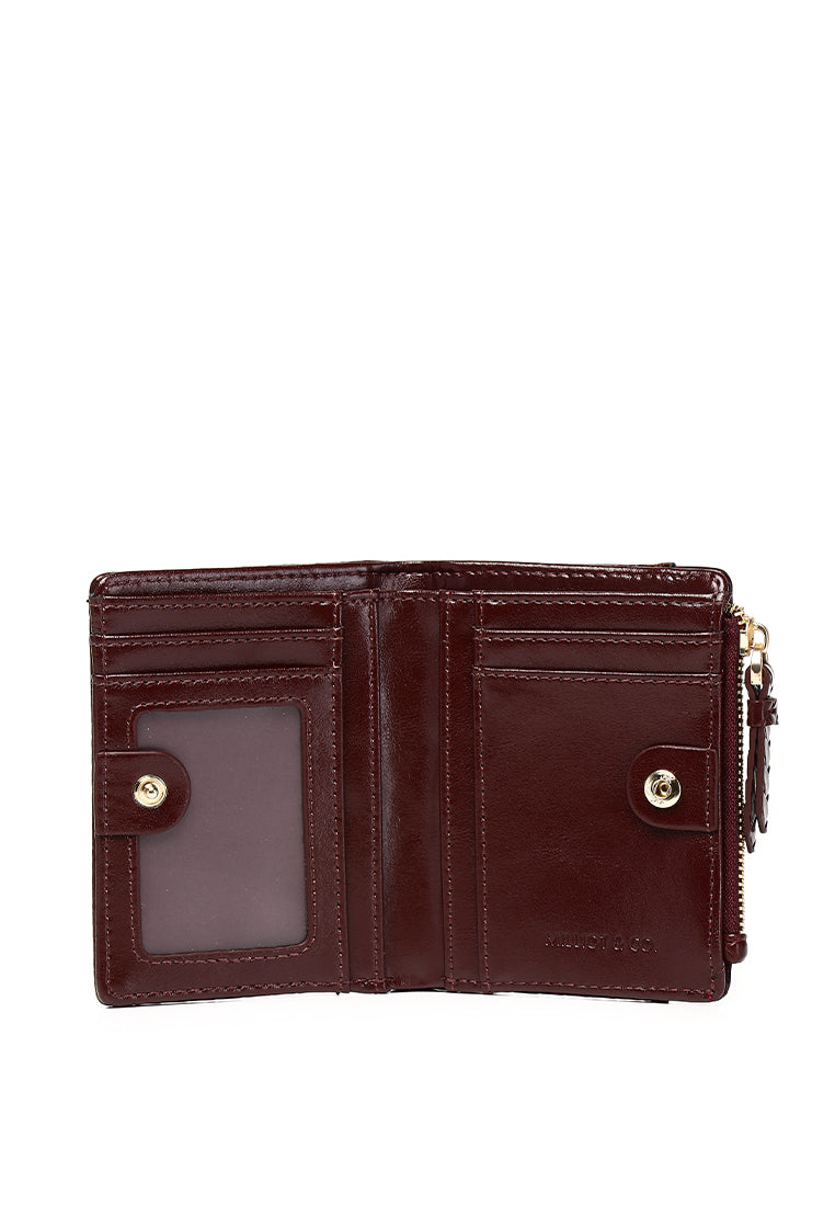 Billie Woven Top Zip Wallet (Burgundy)