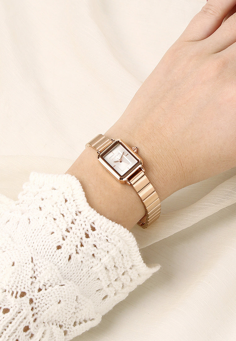 Betty Rose Gold Stainless Steel Analog Watches (Salmon)
