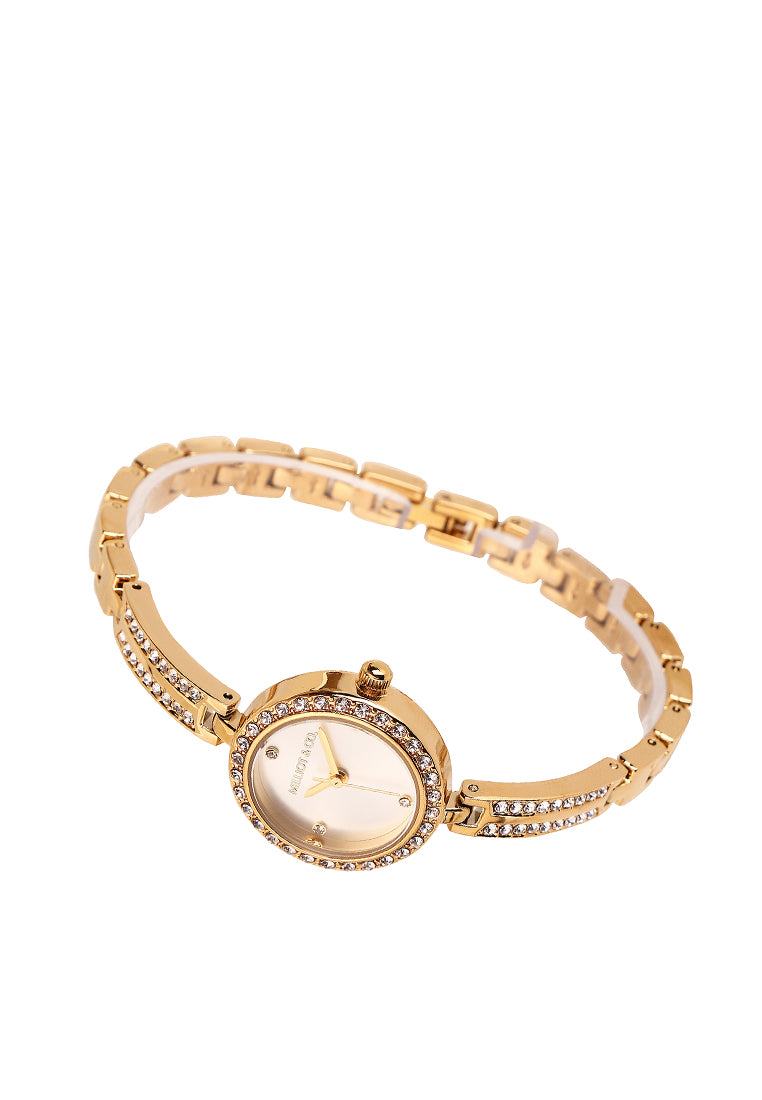 Yuna Rhinestone Analog Watch (Gold)