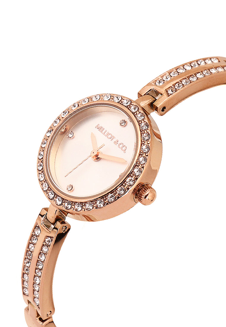Yuna Rhinestone Analog Watch (Rose Gold)