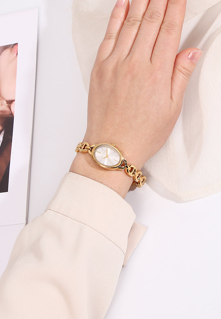 Ruby Classic Bracelet Analog  Watch (Gold)