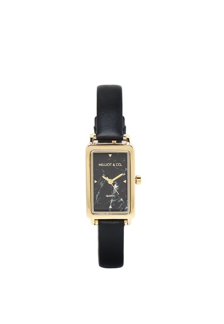 Raven Leather Analogue Watch (Black)