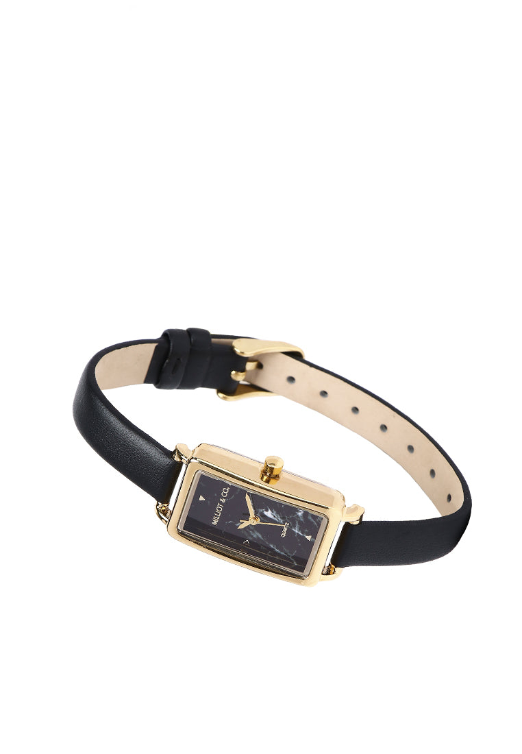 Raven Leather Analogue Watch (Black)